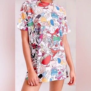 UO Vintage 90s Nickelodeon Throwback Oversized T-Shirt Tunic